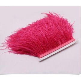 Watermelon Red Ostrich Feather Trims/Sew On Ostrich Feather Fringe 1 Yard