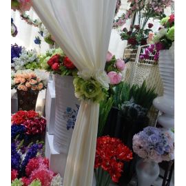 6 pieces Rose Flower Cluster Curtain Tieback Clips Buckles Backdrop clips with Pearls-LIMEGreen-Ivory Mixed