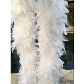 White Chandelle Boa Trim Turkey Feather Boa Fluffy Boa 100 grams