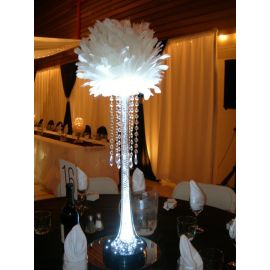 New Premium Feather Ball/ Rose Ball/Flower Ball/Ornaments White 12 Inch