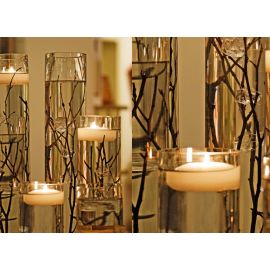 LED Floating Waxed Candle Flame less Floating Candle Warm White 6 pcs