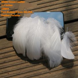 100 Pieces Packed Goose NAGOIRE Feathers Loose Feather  Feather Fillers Feather Confetti White