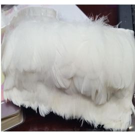 White Goose Medium Size Pallet Feather Trim  Fringe 10 yards