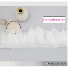 White Goose Medium Size Pallet Feather Trim  Fringe 1 yard