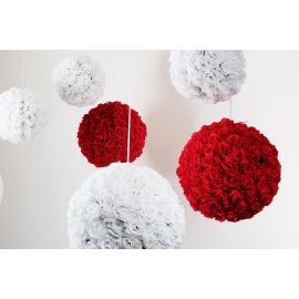 11-12  inches Rose Flower Pomander  Wedding decoratin Ball Silk Kissing Ball Rose Flowers Balls-White
