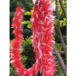 Ostrich Boa Ostrich Trim 1 ply 2 Yards 6 Feet-Red-white Two-tone