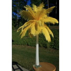 Yellow Ostrich Feather Centerpieces/Feather Plume Palm Tree 6 Sets